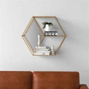 Melanda Gold Metal Duvar Rafı